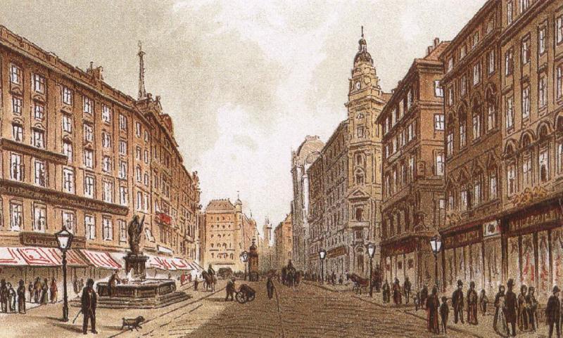 the graben, one of the principal streets in vienna, richard wagner
